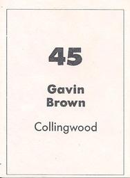 1990 Select AFL Stickers #45 Gavin Brown Back